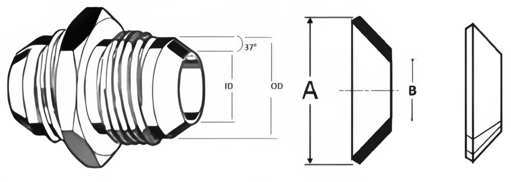 JIC 37° Flare (SAE J514) FlareSeal Dimensions, Size Chart and Table